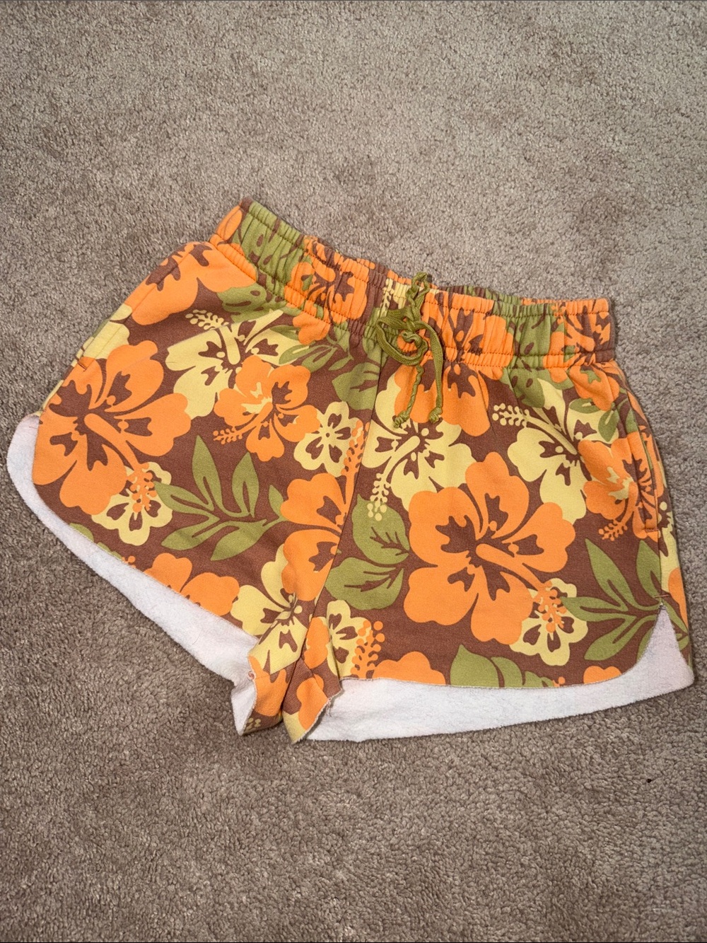 wild fable Orange & Brown Floral Athletic Shorts